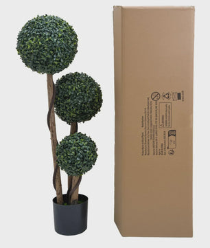 Kunstplant Topiary Boom 90cm met Buxusbollen in Pot - Decoratieve Tuin en Huisplant