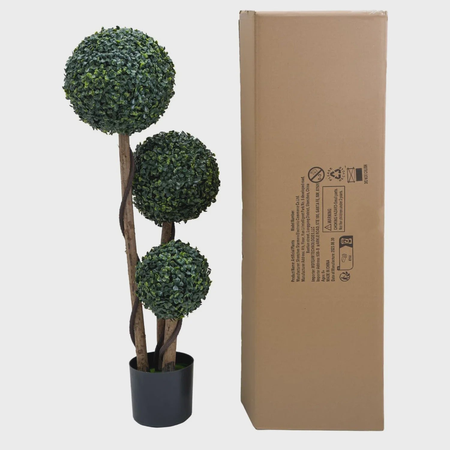 Kunstplant Topiary Boom 90cm met Buxusbollen in Pot - Decoratieve Tuin en Huisplant