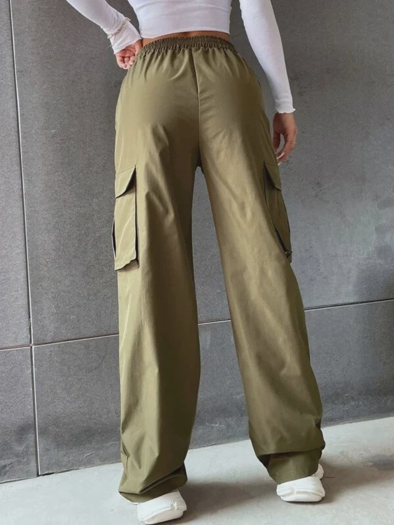 Y2K Cargo Broek Dames - Baggy Fit met Elastische Taille en Retro Stijl