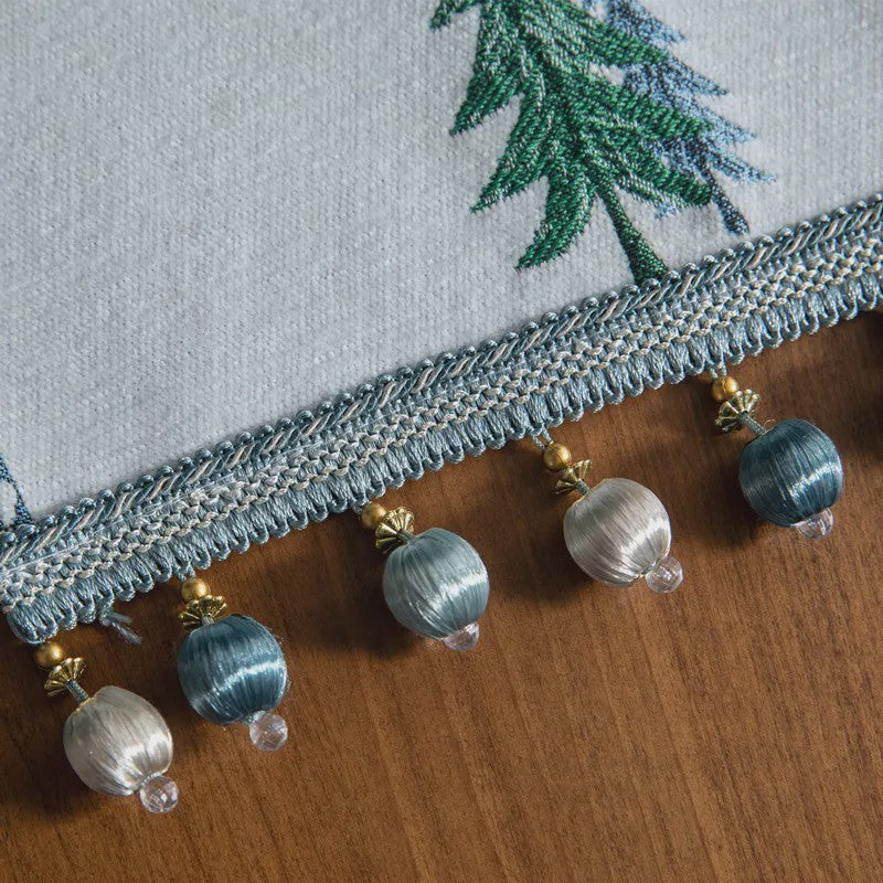 Kerst Tafel Runner met Elanden en Bomen | Winter Decoratie voor Eettafel