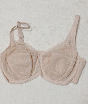 Elegante Kanten Minimizer Bh met Polkadot Dessin - Volledige Bedekking & Stevigheid