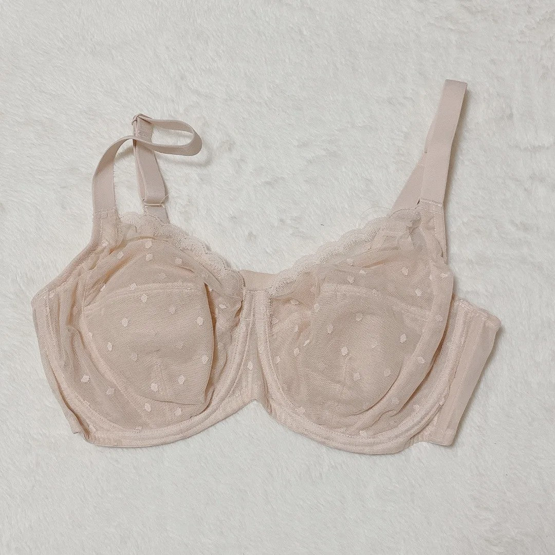 Elegante Kanten Minimizer Bh met Polkadot Dessin - Volledige Bedekking & Stevigheid