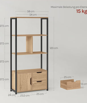 Hoekboekenkast met 3 Lades - Stijlvolle Opbergunit voor Woonkamer en Kantoor