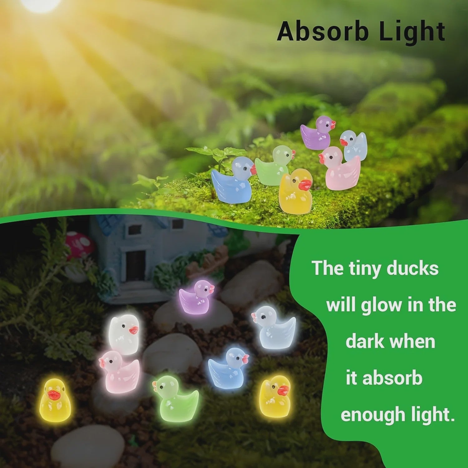 Lichtgevende Mini Eendjes - Decoratie & Micro Landschap - Set van 30/60/100 Stuks