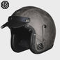 Retro Open 3/4 Motorhelm PU Leer - Stijlvol & Veilig met DOT Keurmerk