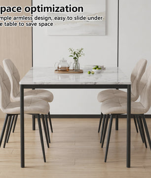 Set van 2, 4 of 6 Moderne Eetkamerstoelen - Comfortabel Gestoffeerd met Stalen Poten