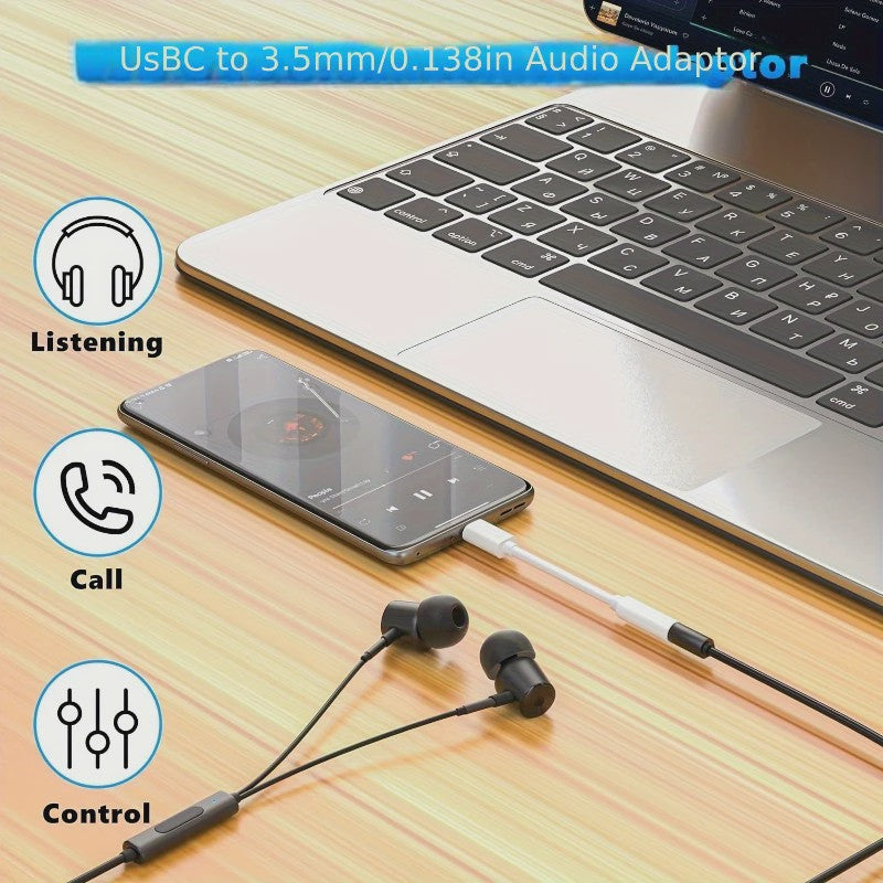 Universele USB-C naar 3.5mm Jack Audio Adapter Kabel voor Smartphones