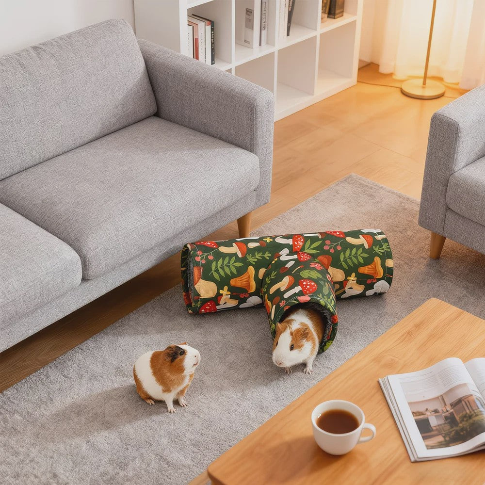 3-Weg Tunnel voor Kleine Huisdieren - Wasbaar & Opvouwbaar Speelgoed voor Konijn, Hamster & Cavia