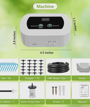 Automatisch Bewateringssysteem voor Planten met Timer, Ingebouwde Batterij & USB Opladen