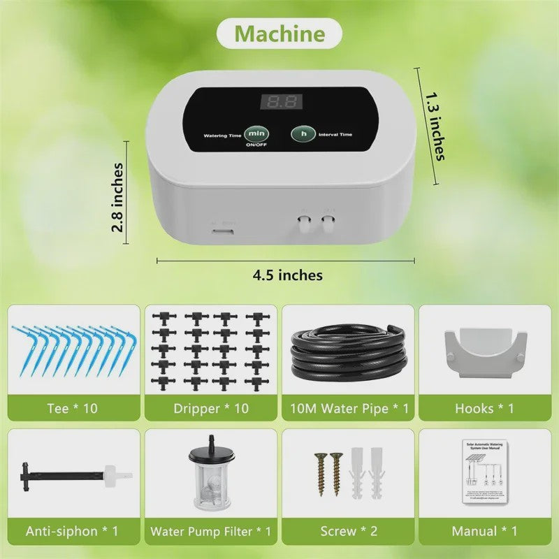 Automatisch Bewateringssysteem voor Planten met Timer, Ingebouwde Batterij & USB Opladen