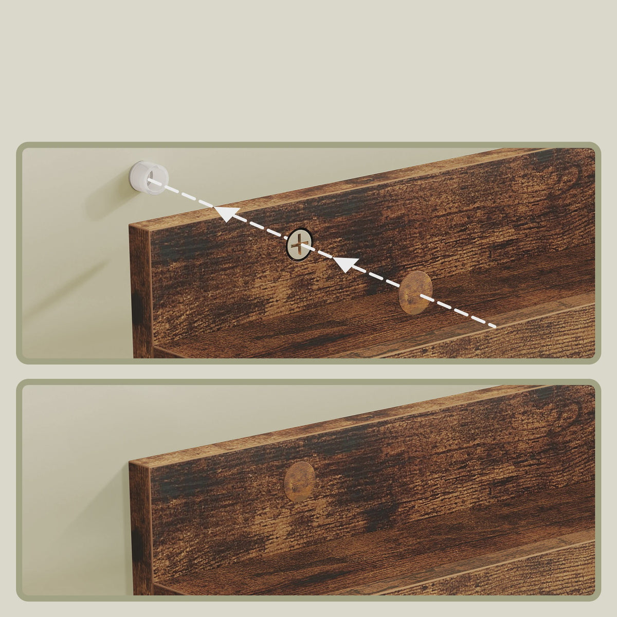 Set van 3 Wandplanken 38cm - Zwevend & Sfeervol Houtdesign