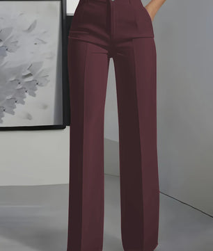 Dames Pantalon Hoge Taille Recht Model - Stijlvolle Suit Pants