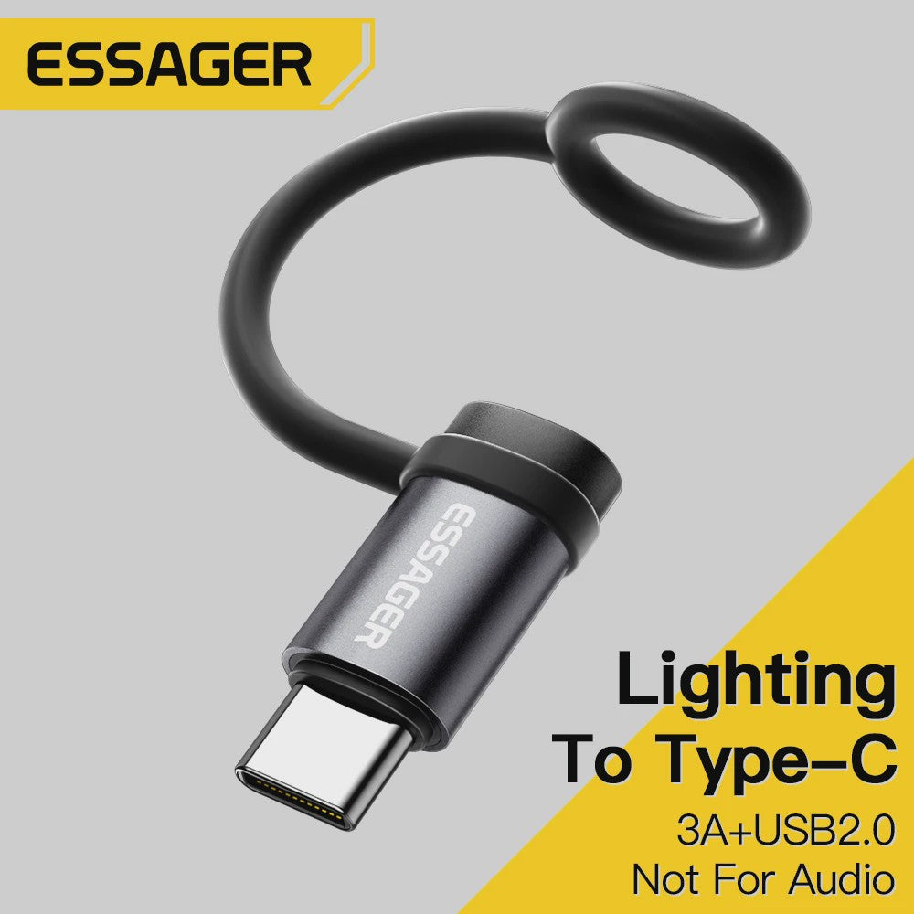 Essager Lighting naar USB-C OTG Adapter - 3A Snelladen & Data voor iPhone/Type-C
