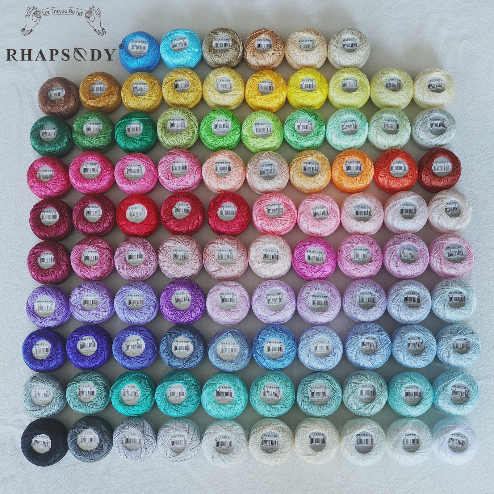 Rhapsody Pearl Cotton Haakgaren Maat 8 - Egyptisch Katoen, Dubbel Gemerceriseerd
