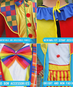Grappig Clown Kostuum Heren - Joker & Magiër Outfit voor Feest & Optreden