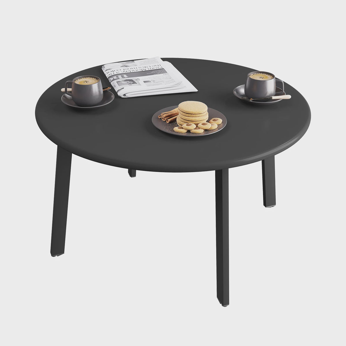Ronde bijzettafel met metalen frame - Industrieel design - 70cm