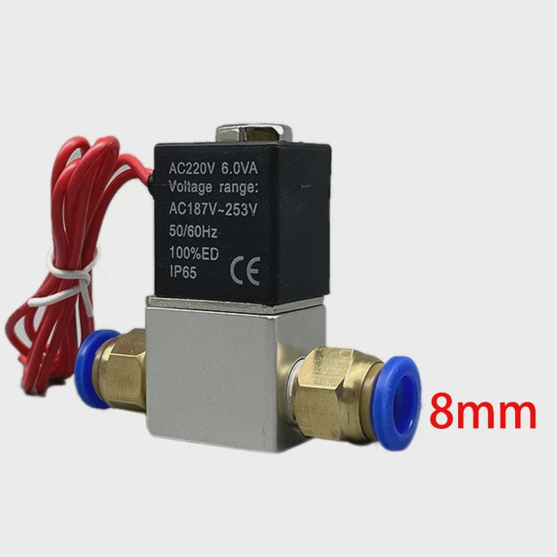 Elektrische Solenoïde Klep 12V/24V/220V - 2/2 Weg Normaal Gesloten - 6mm/8mm Slangaansluiting