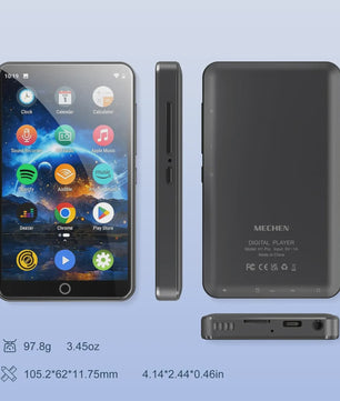 MP3 Speler met Bluetooth & WiFi: 4" Touchscreen, Android 9.0, 8-Core Processor