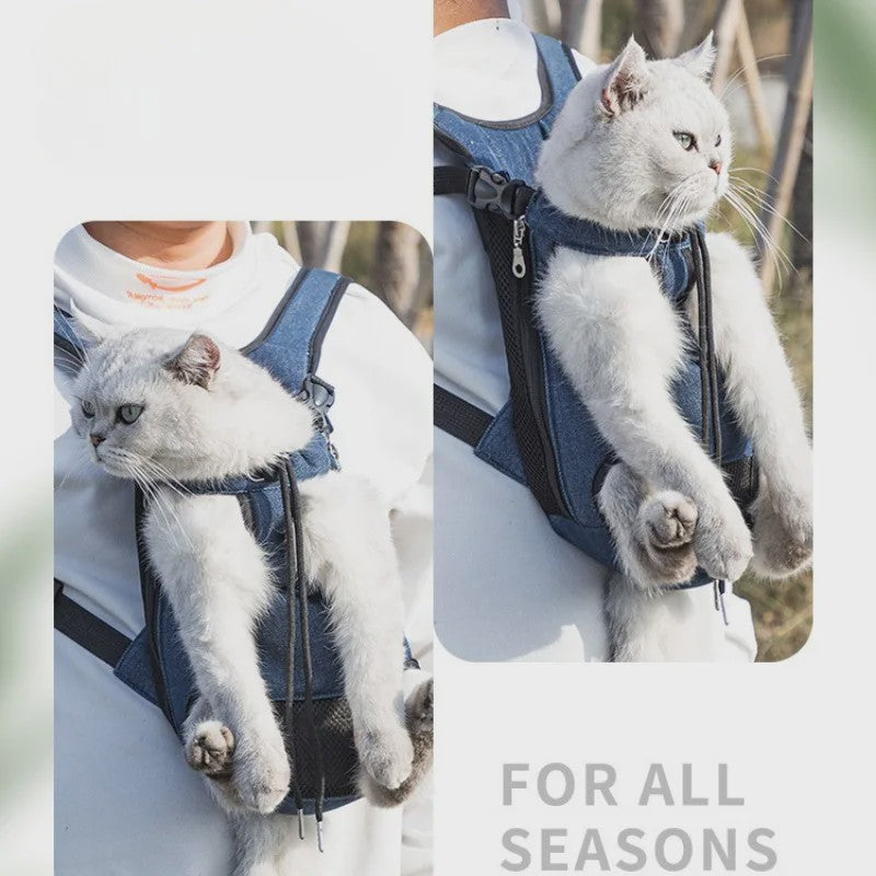 Ademende Hondenrugzak voor Kleine Honden & Katten - Draagbare Reismand met Mesh