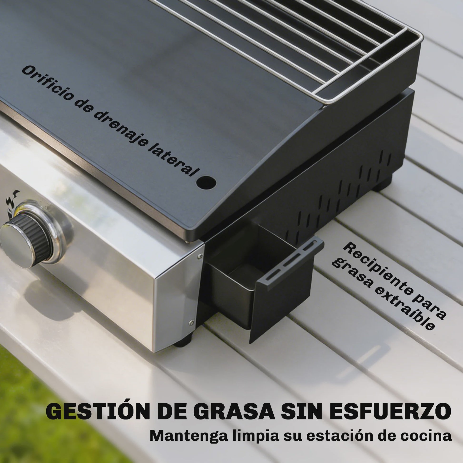 Outsunny Gas BBQ met 2 Branders, Grillplaat, Warmhoudrek en Vetopvangbak - Draagbaar
