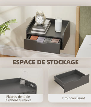 Set van 2 Nachtkastjes - Zwevend Wandmontage met Lade