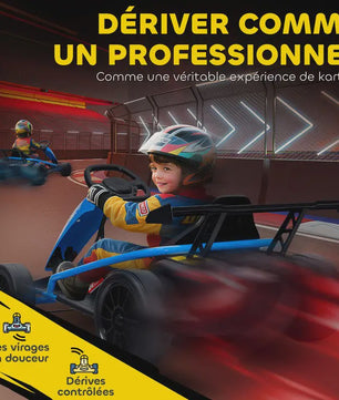 Elektrische Gokart voor Kinderen - 2x 24V Motoren, Drift Mode, Blauw