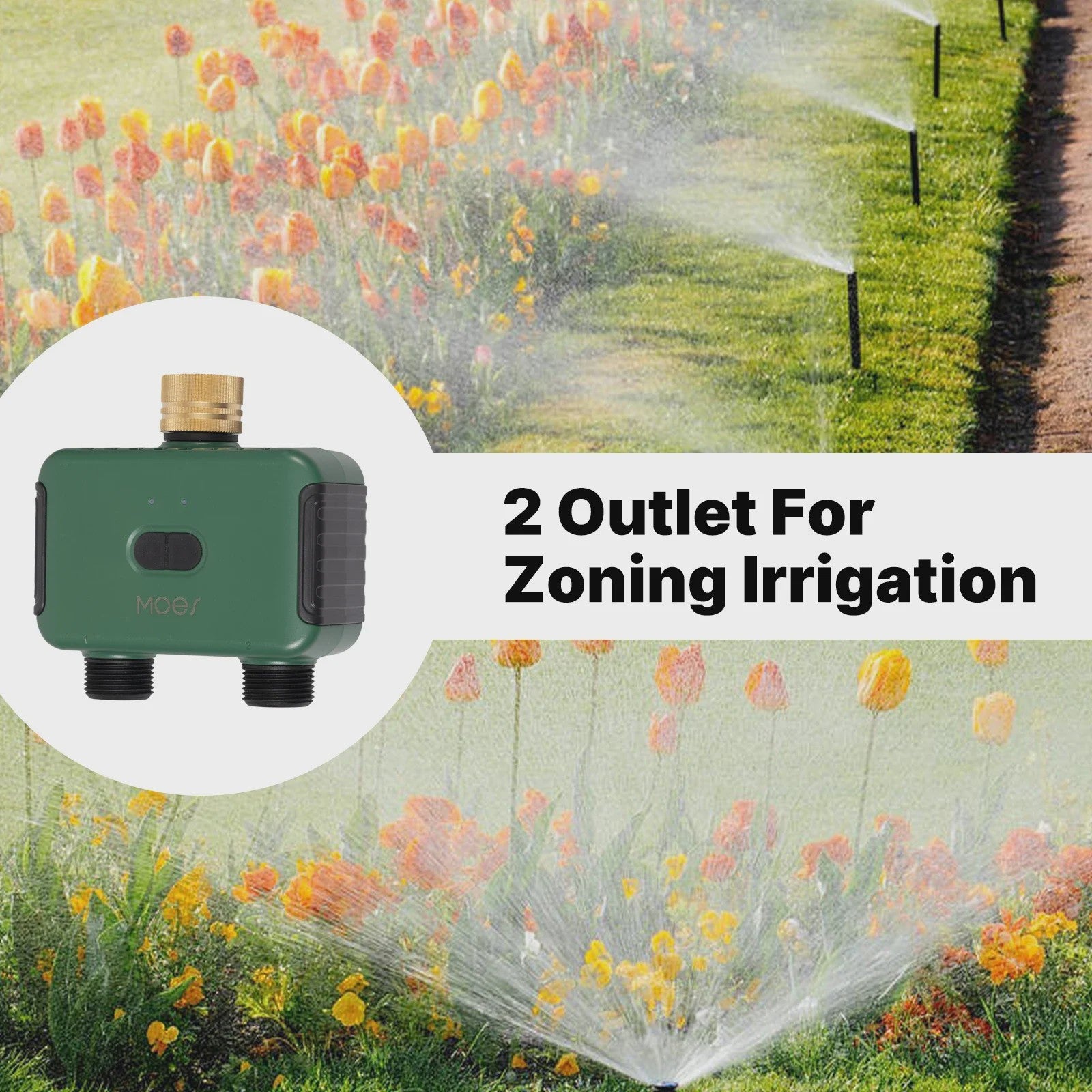 MOES Smart Zigbee 2-Uitlaat Water Timer - Slimme Tuinsproeier met App & Voice Control