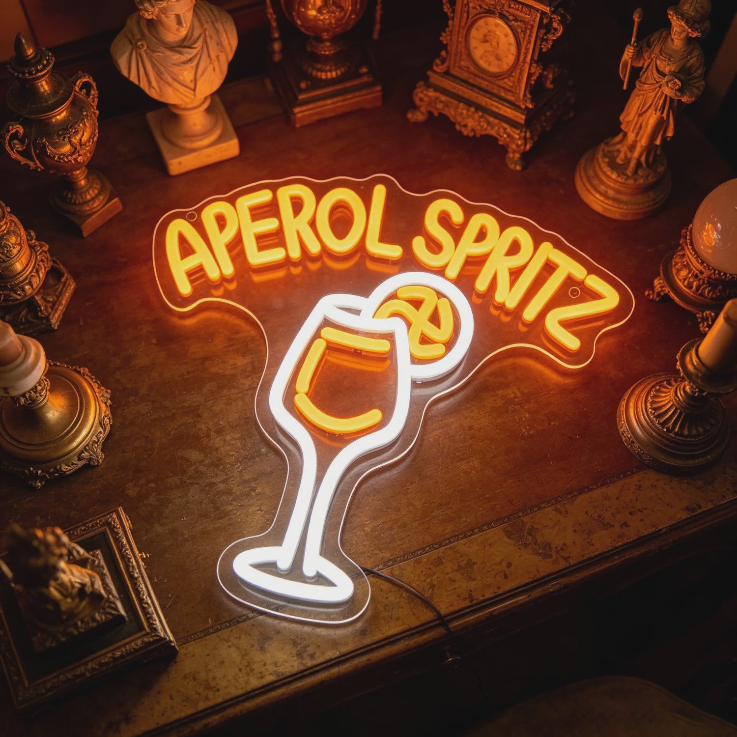 Aperol Spritz Neon LED Lichtbord - Cocktail Glas Decoratie