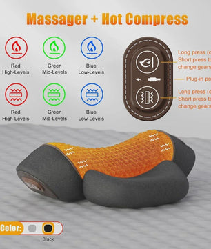 Elektrisch Nekmassagekussen met Warmte & Vibratie – Cervicale Ontspanning