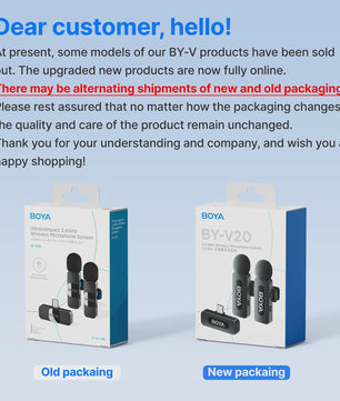 BOYA BY-V Professioneel Draadloos Lavalier Mini Microfoon Systeem voor iPhone & Android
