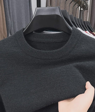 Heren Gebreide Trui met Diamantpatroon - Casual Ronde Hals, Lange Mouwen