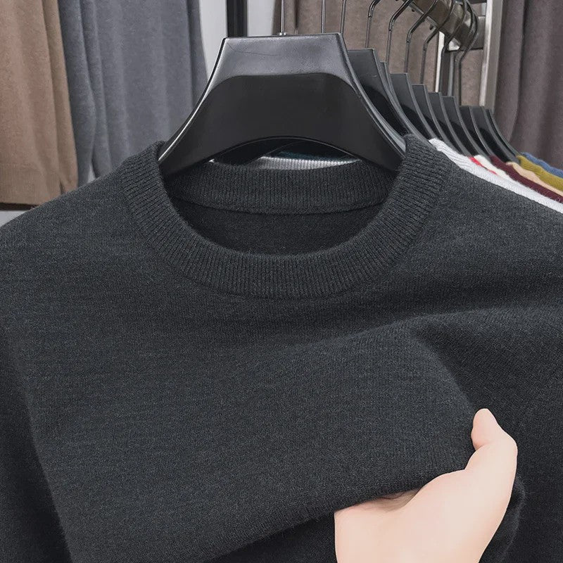 Heren Gebreide Trui met Diamantpatroon - Casual Ronde Hals, Lange Mouwen