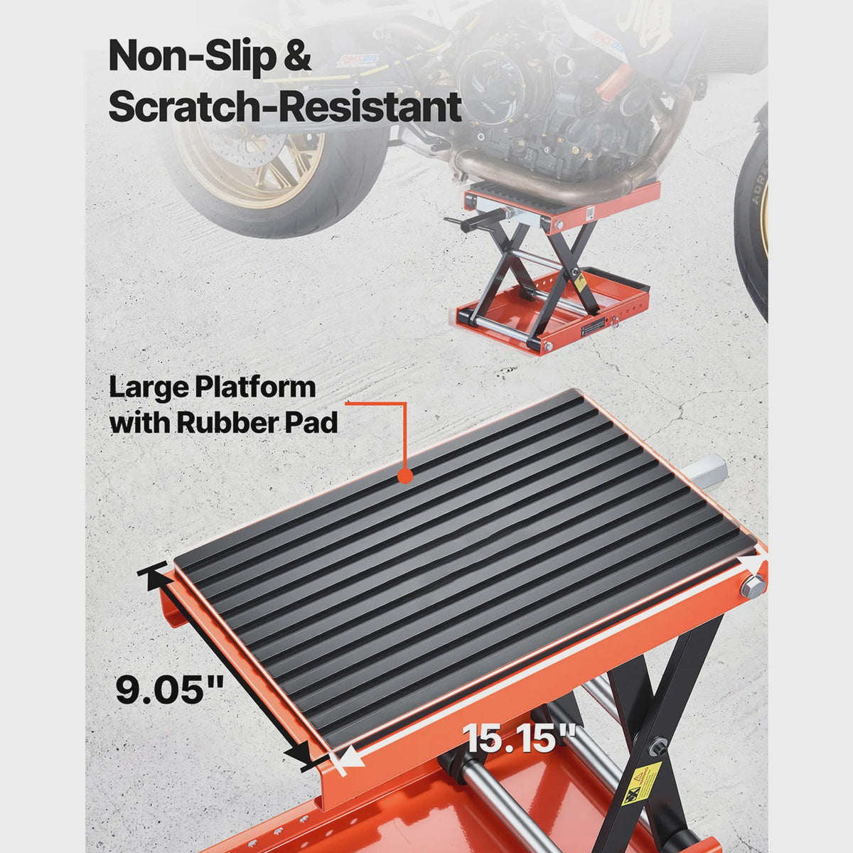 Motorlift 1500 lbs / 680 kg - Robuuste Werkstand met Kruk voor Motoren