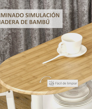 Bartafel Set met 2 Krukjes, Lade, Planken, Mand en Flessenrek - Wit