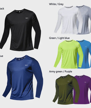 Heren Zomer T-shirt Lange Mouw - Ice Silk, Sneldrogend & Ademend voor Sport & Outdoor