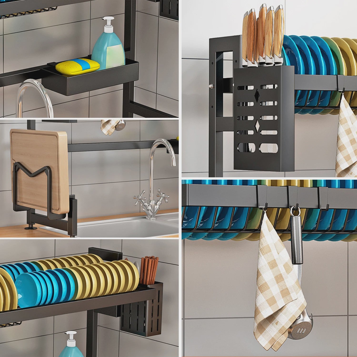 2-Laags Afdruiprek Boven Spoelbak - Multifunctionele Keuken Organizer