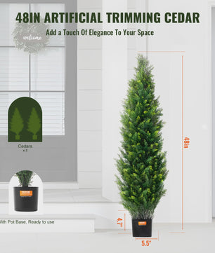 Kunst Echte Cipres Topiary Boom - Onderhoudsvrije Groene Decoratie voor Binnen & Buiten