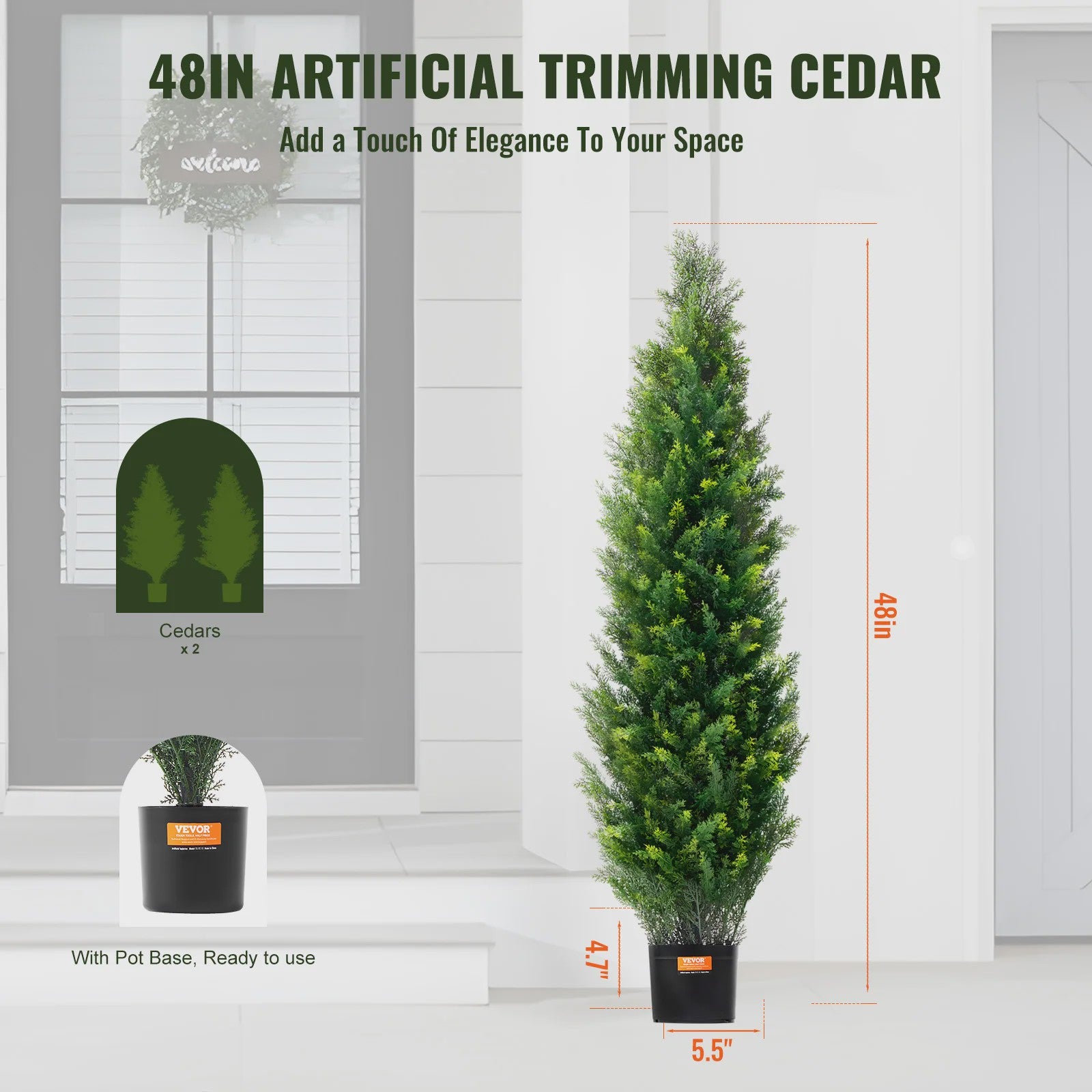 Kunst Echte Cipres Topiary Boom - Onderhoudsvrije Groene Decoratie voor Binnen & Buiten