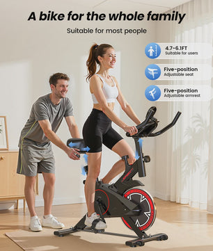 Indoor Hometrainer met 10kg Vliegwiel, Stille Riem Aandrijving en LCD Display