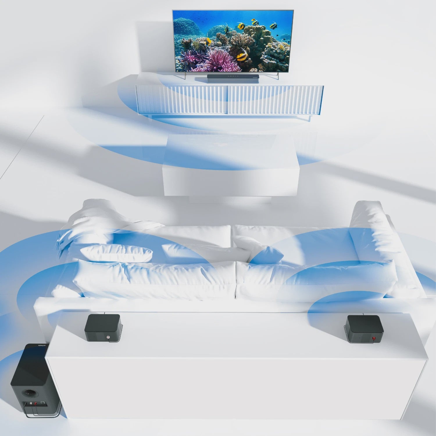ULTIMEA 5.1 Dolby Atmos Soundbar met Draadloze Subwoofer & Achterluidsprekers - 450W Home Theater Systeem
