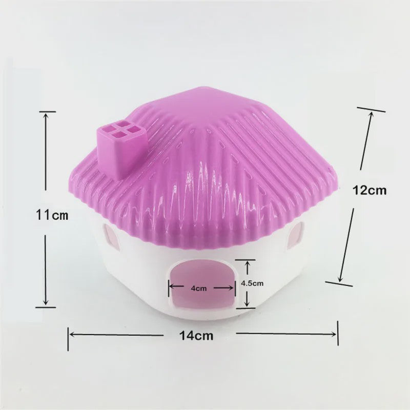 Vrolijk Kleurrijk Huisje voor Hamster & Cavia - Plastic Speelgoed & Slaapplek