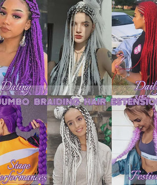 5x Jumbo Braiding Hair Extensions - 24 Inch Synthetisch Vlecht Haar - Pre-stretched Yaki