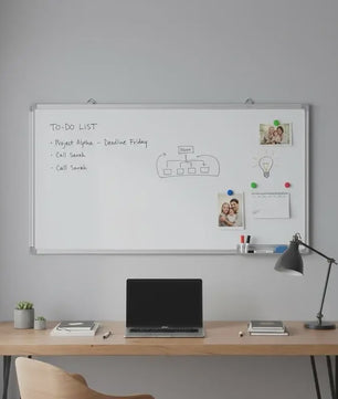 Magnetisch Whiteboard 100x50cm met Aluminium Frame - Modern Design