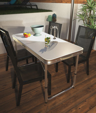 Aluminium Campingtafel 120x60x70cm - Opvouwbaar, Draagbaar & Verstelbaar voor Picknick, Bureau, Diner