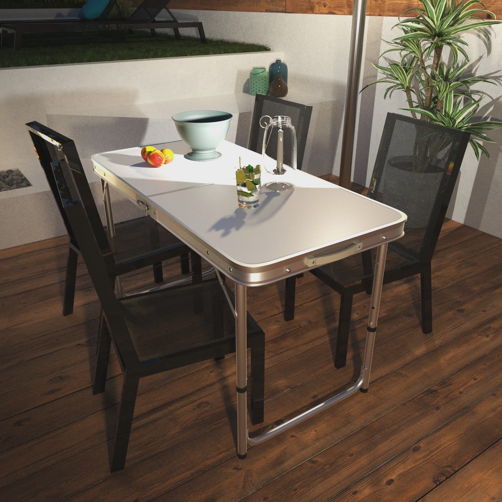 Aluminium Campingtafel 120x60x70cm - Opvouwbaar, Draagbaar & Verstelbaar voor Picknick, Bureau, Diner