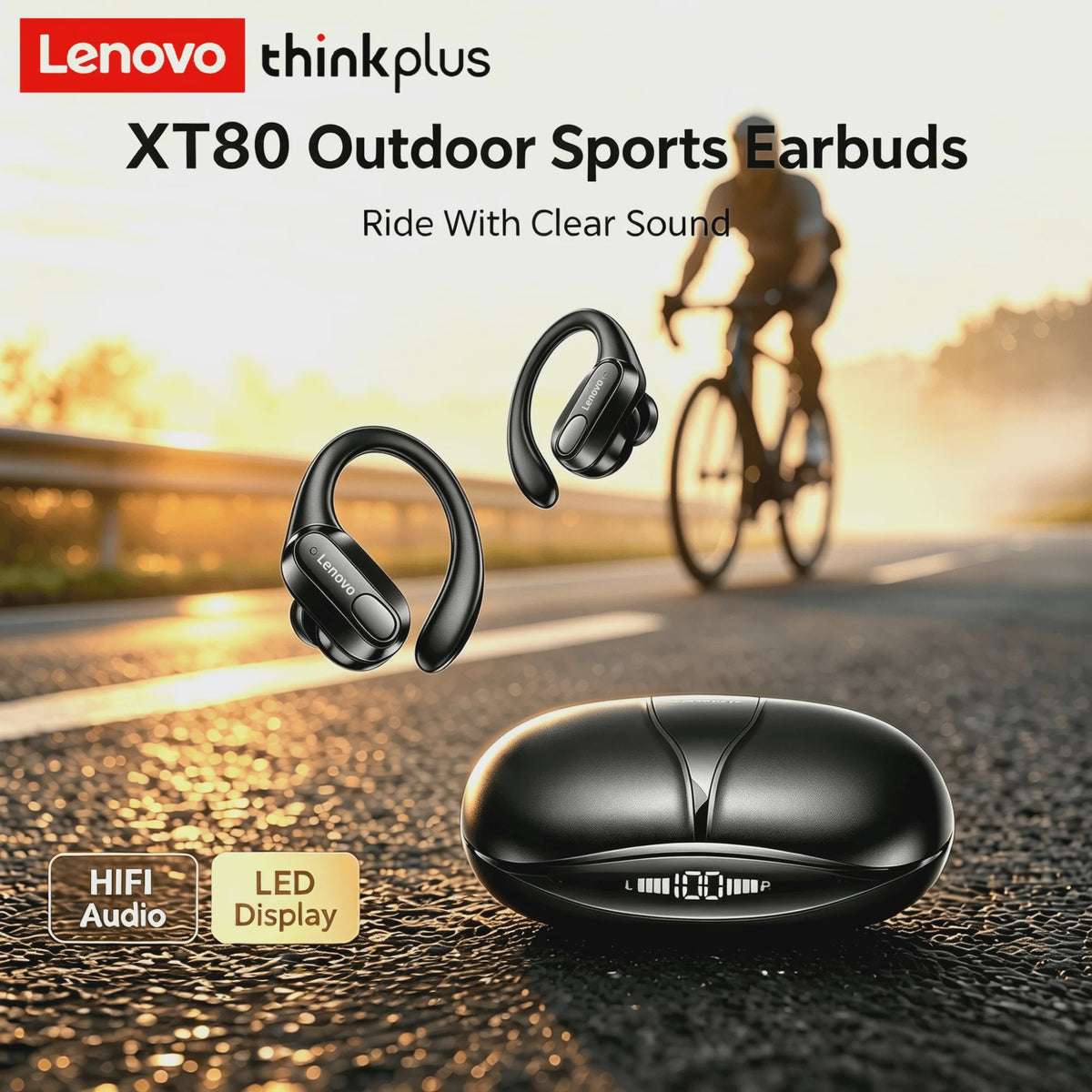 Lenovo XT80 Draadloze Sport Oordopjes met LED Display & Bluetooth 5.3