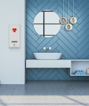 Afsluitbaar Medicijnkastje Wit met Rood Hart - 3 Vakken - Wandmontage - 60x30x12 cm