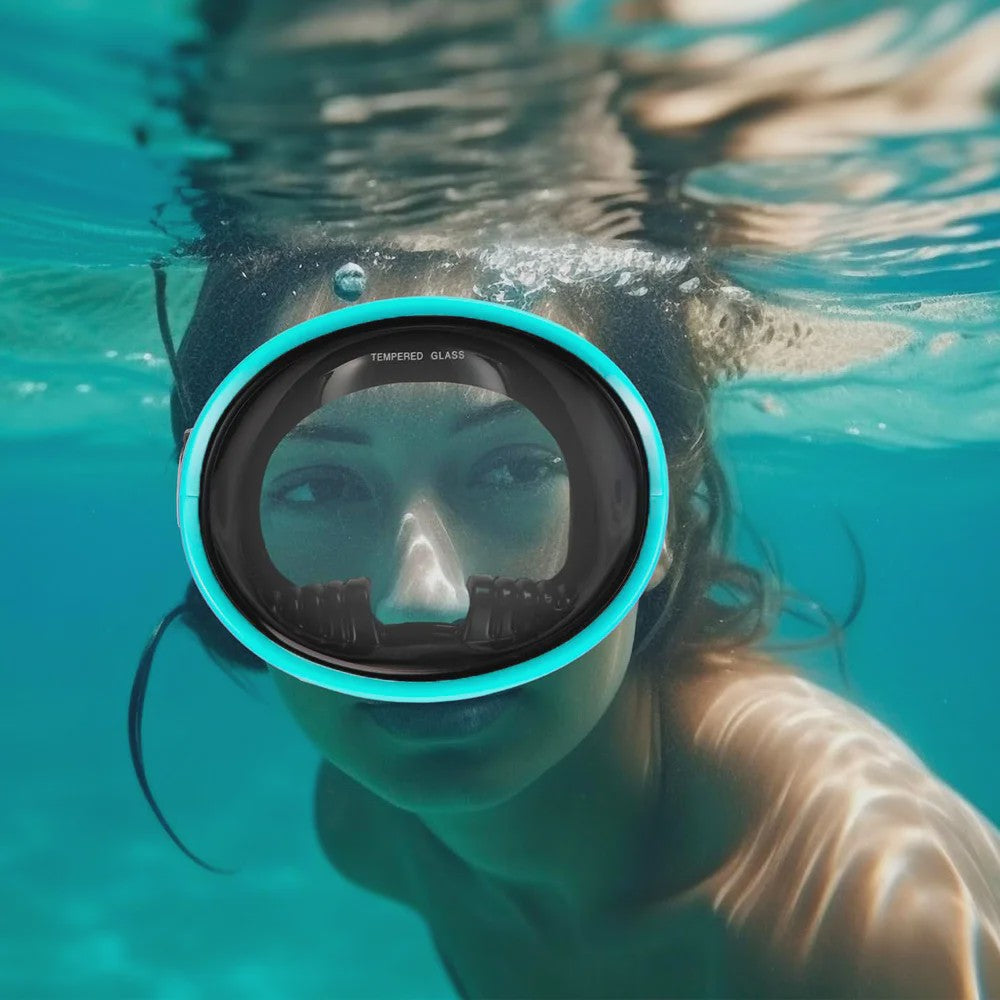Retro Duikmasker Ovaal met Panoramisch Zicht - Duiken & Snorkelen