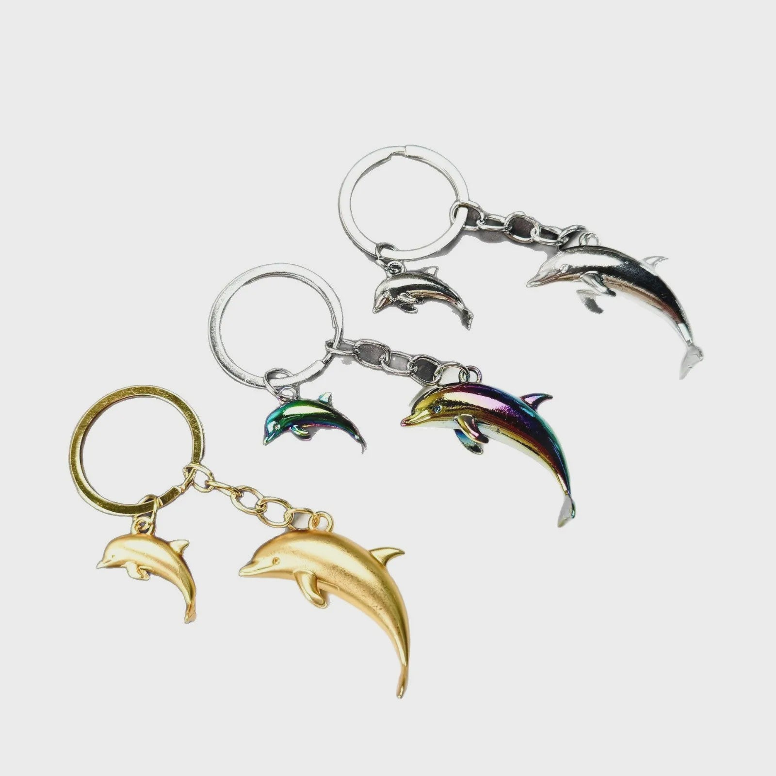 Unieke Dolfijn Sleutelhanger - 3D Metaal Zeedier Dolfijn Hanger voor Auto & Tas