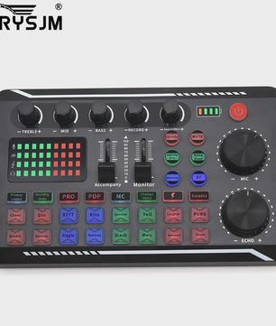 F998 Live Streaming Sound Card: DJ Mixer, Voice Changer & Audio Effecten